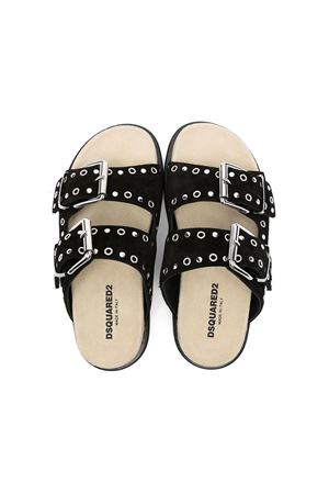 black calf suede slides DSQUARED KIDS | 7772101